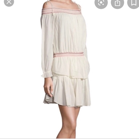 LoveShackFancy peasant off the shoulder dress XS - Picture 1 of 5